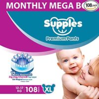Supples Baby Diaper Pants Monthly Mega-Box X-Large 108 Count