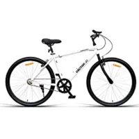 VECTOR 91 Freedom 26T White Single Speed Hybrid Cycle for Men 18 Inches Steel Frame