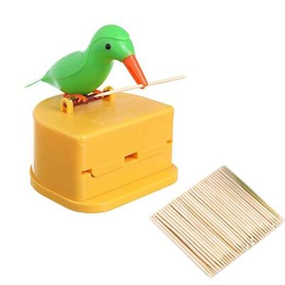 MEZON Cute Bird Toothpick Dispenser Bird Shape Toothpick Holder Box With Toothpicks for Home Kitchen Party Hotel Restaurant (Multi Color)