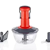Tosaa Manual Press Fruit & Vegetable Chopper with 3 Stainless Steel Blades