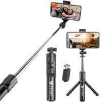 Tygot Bluetooth Extendable Selfie Sticks with Wireless Remote and Tripod Stand