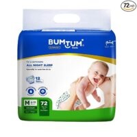 Bumtum Baby Diaper Pants Medium Size 72 Count Double Layer Leakage Protection Infused With Aloe Vera