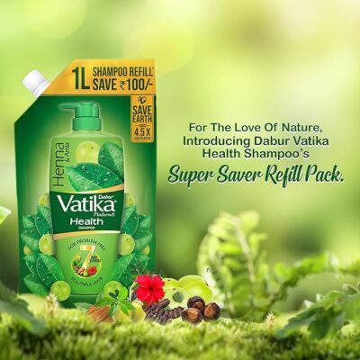 Dabur Vatika Health Shampoo - 1L (Refill Pouch)
