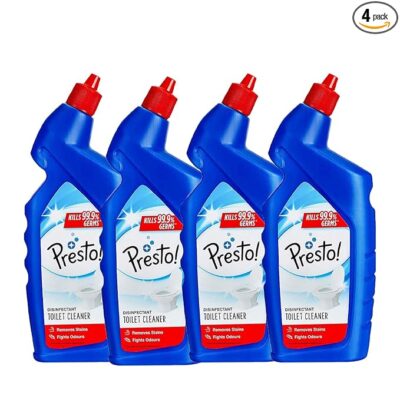 Amazon Brand - Presto! Disinfectant Toilet Cleaner Original 4 Litre 1 L X 4 Packs